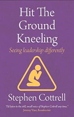 Purple cover with a symbol of a person kneeling
