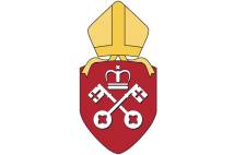Diocese of York seal - red shield with crossed keys in white and gold mitre sitting above