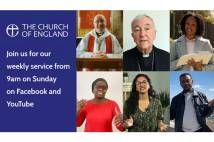 collage of 6 people  and text saying join us for the service