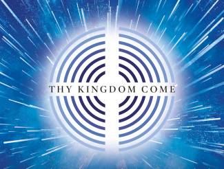Concentric circles with Thy Kingdom Come written across them
