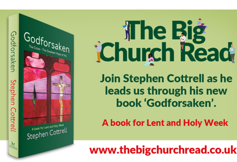 Godforsaken book with writing advertising the Big Church Read