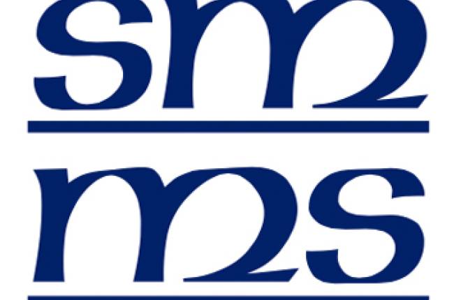 Letters SMMS written in blue
