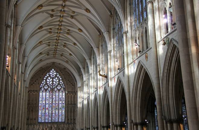Arches and roof of interior of York Minster