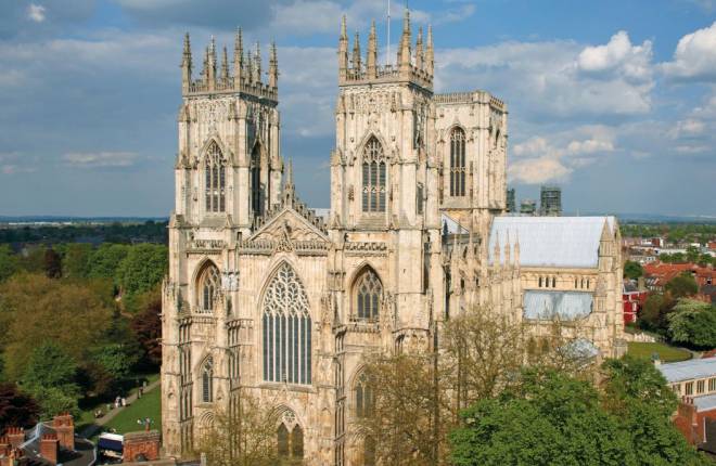 Exterior of York Minster from the air