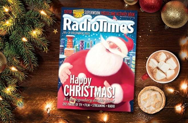 Magazine cover showing Father Christmas and words Happy Christmas